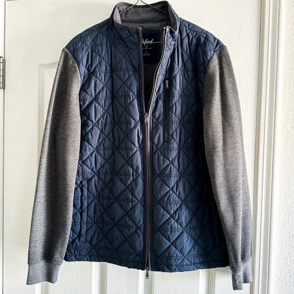 OXFORD Navy and Gray Quilted Jacket